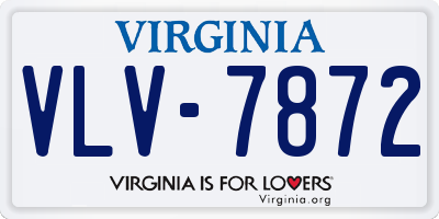 VA license plate VLV7872