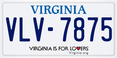 VA license plate VLV7875