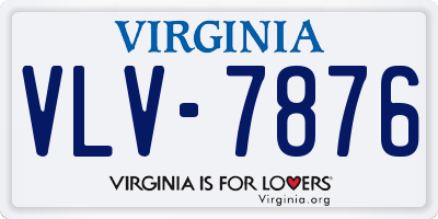 VA license plate VLV7876