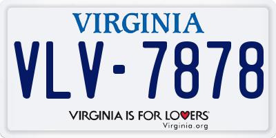 VA license plate VLV7878