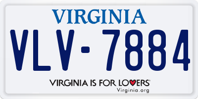 VA license plate VLV7884