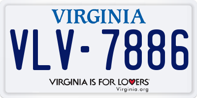 VA license plate VLV7886