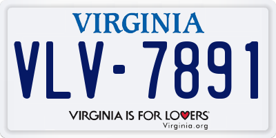 VA license plate VLV7891