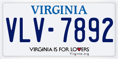 VA license plate VLV7892