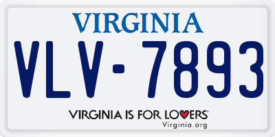 VA license plate VLV7893