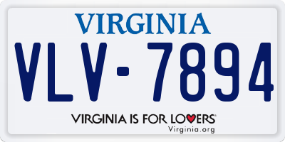 VA license plate VLV7894