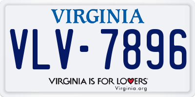 VA license plate VLV7896