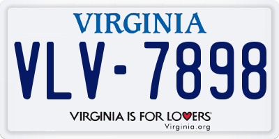 VA license plate VLV7898