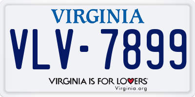 VA license plate VLV7899