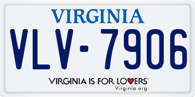 VA license plate VLV7906