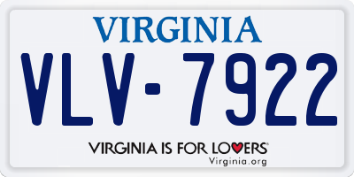 VA license plate VLV7922