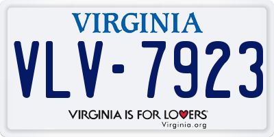 VA license plate VLV7923