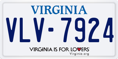 VA license plate VLV7924