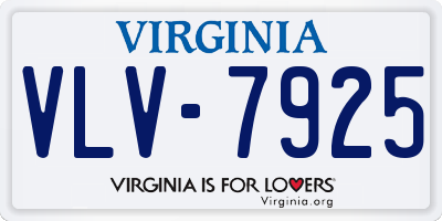 VA license plate VLV7925