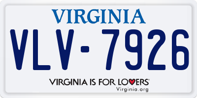 VA license plate VLV7926