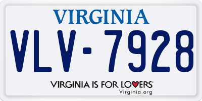 VA license plate VLV7928