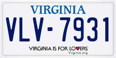 VA license plate VLV7931