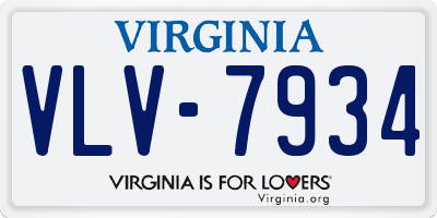 VA license plate VLV7934