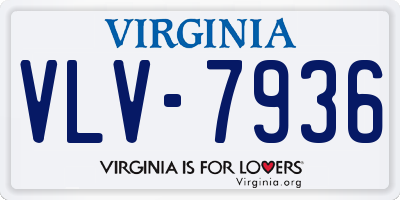 VA license plate VLV7936