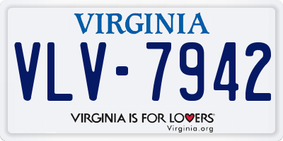 VA license plate VLV7942