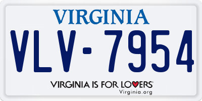 VA license plate VLV7954