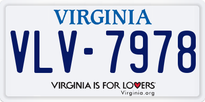 VA license plate VLV7978