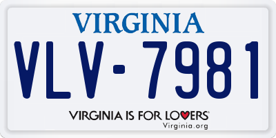 VA license plate VLV7981