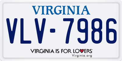 VA license plate VLV7986