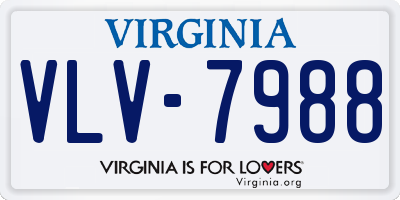 VA license plate VLV7988