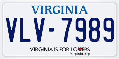 VA license plate VLV7989