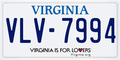 VA license plate VLV7994