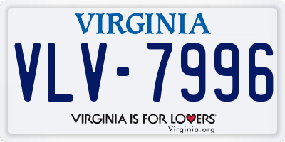 VA license plate VLV7996