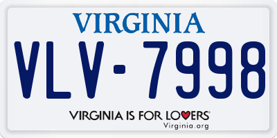 VA license plate VLV7998