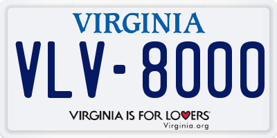 VA license plate VLV8000