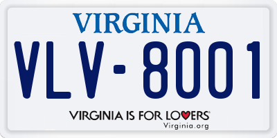 VA license plate VLV8001