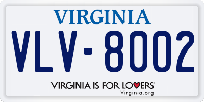 VA license plate VLV8002