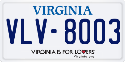 VA license plate VLV8003