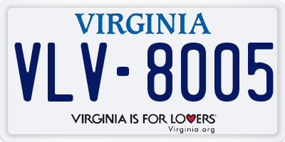 VA license plate VLV8005