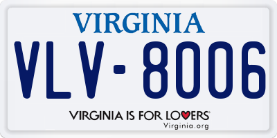 VA license plate VLV8006