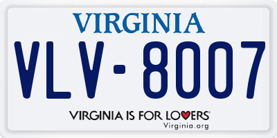 VA license plate VLV8007