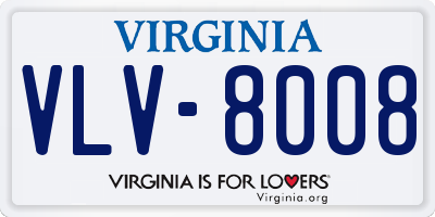 VA license plate VLV8008