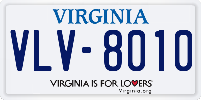 VA license plate VLV8010