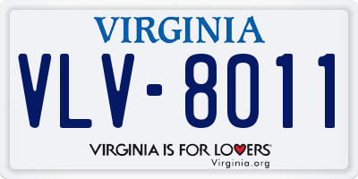 VA license plate VLV8011