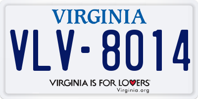 VA license plate VLV8014