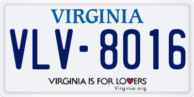 VA license plate VLV8016