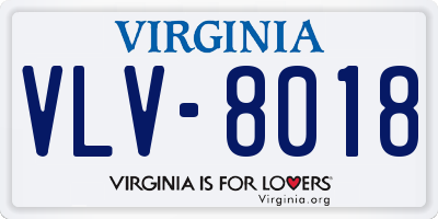 VA license plate VLV8018