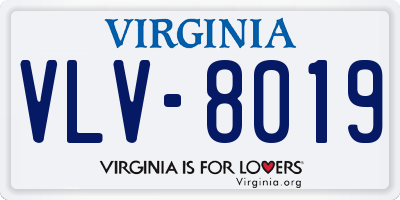 VA license plate VLV8019