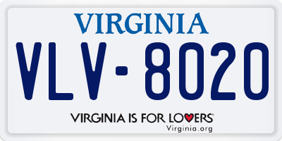 VA license plate VLV8020