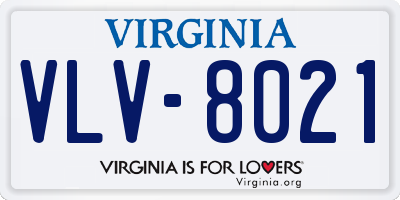 VA license plate VLV8021