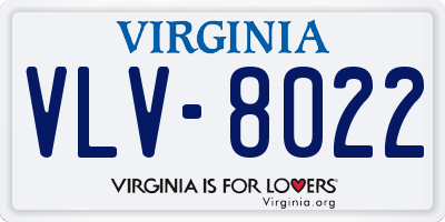 VA license plate VLV8022